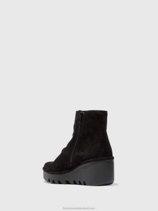 Zip Up Ankle Boots BROM344 Women V00W182 OILSUEDE BLACK Fly London