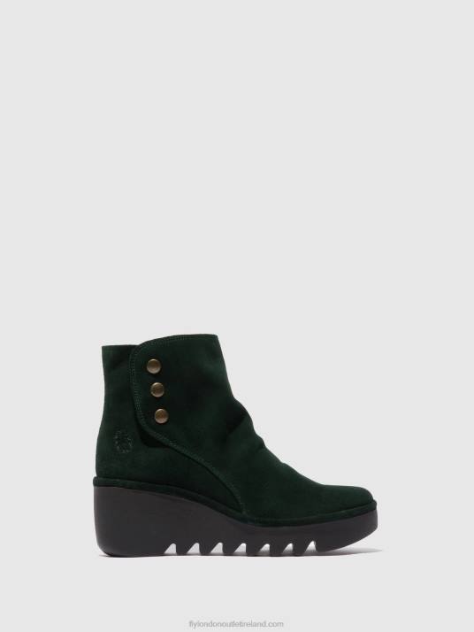 Zip Up Ankle Boots BROM344 Women V00W184 OILSUEDE GREEN FOREST Fly London