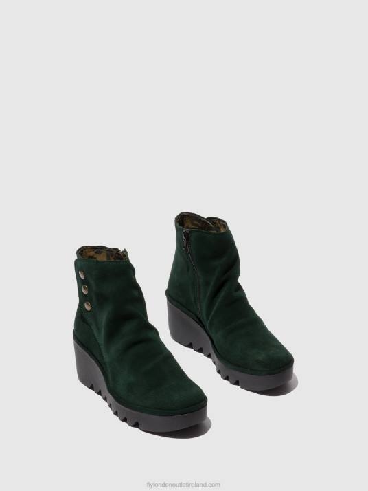 Zip Up Ankle Boots BROM344 Women V00W184 OILSUEDE GREEN FOREST Fly London