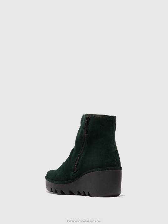 Zip Up Ankle Boots BROM344 Women V00W184 OILSUEDE GREEN FOREST Fly London