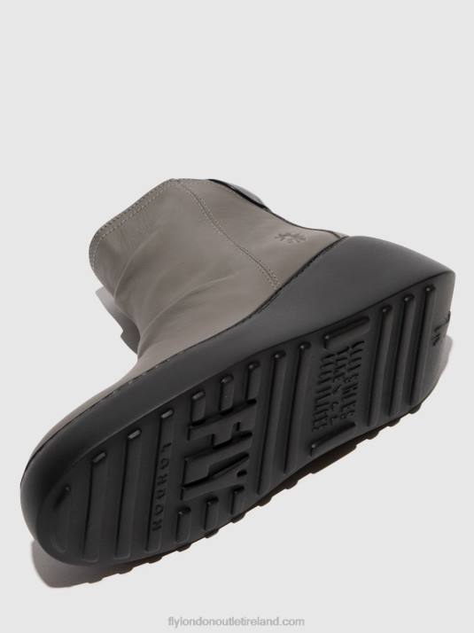 Zip Up Ankle Boots DABE461 Women V00W23 GREY (BLACK SOLE) Fly London