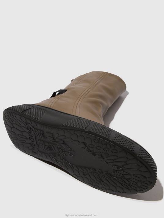 Zip Up Ankle Boots ESEN485 Women V00W60 TAUPE (BLACK SOLE) Fly London