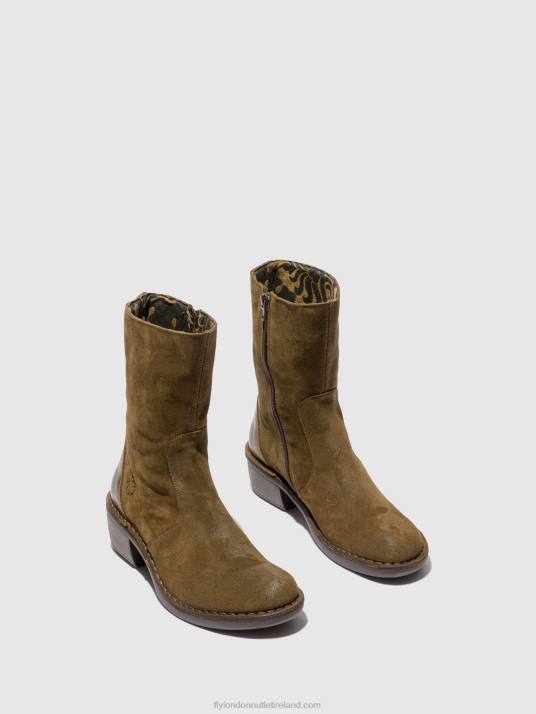 Zip Up Ankle Boots MANE073 Women V00W180 OILSUEDE/RUG SLUDGE/OLIVE Fly London