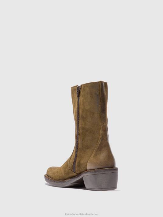 Zip Up Ankle Boots MANE073 Women V00W180 OILSUEDE/RUG SLUDGE/OLIVE Fly London