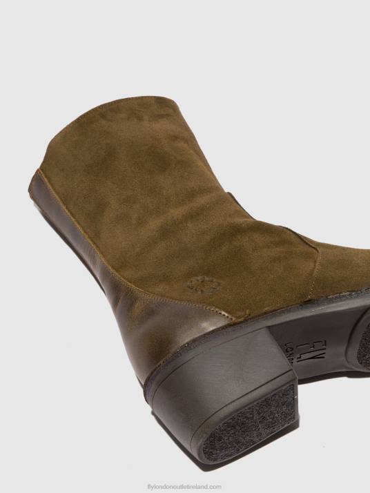 Zip Up Ankle Boots MANE073 Women V00W180 OILSUEDE/RUG SLUDGE/OLIVE Fly London