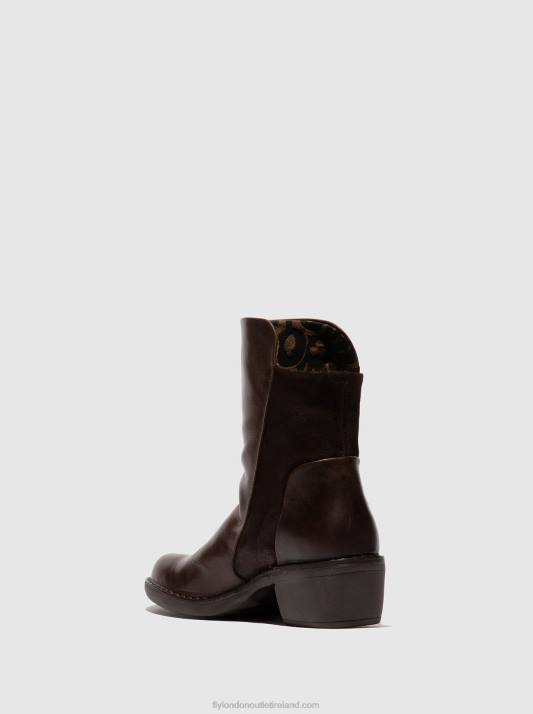 Zip Up Ankle Boots MELY074 Women V00W172 RUG/OILSUEDE DK BROWN/EXPRESSO Fly London
