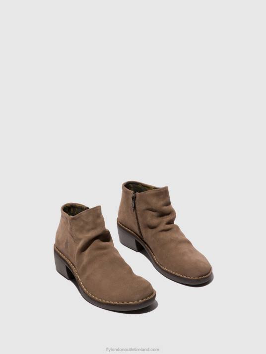 Zip Up Ankle Boots MERK093 Women V00W53 TAUPE Fly London