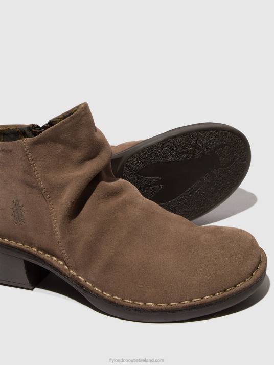 Zip Up Ankle Boots MERK093 Women V00W53 TAUPE Fly London