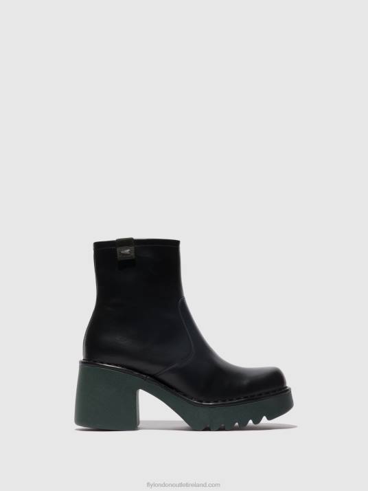 Zip Up Ankle Boots MOGE250 Women V00W51 BLACK (TEAL SOLE) Fly London