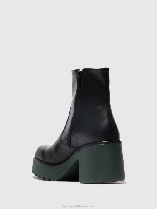 Zip Up Ankle Boots MOGE250 Women V00W51 BLACK (TEAL SOLE) Fly London