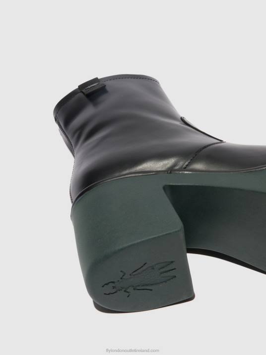 Zip Up Ankle Boots MOGE250 Women V00W51 BLACK (TEAL SOLE) Fly London