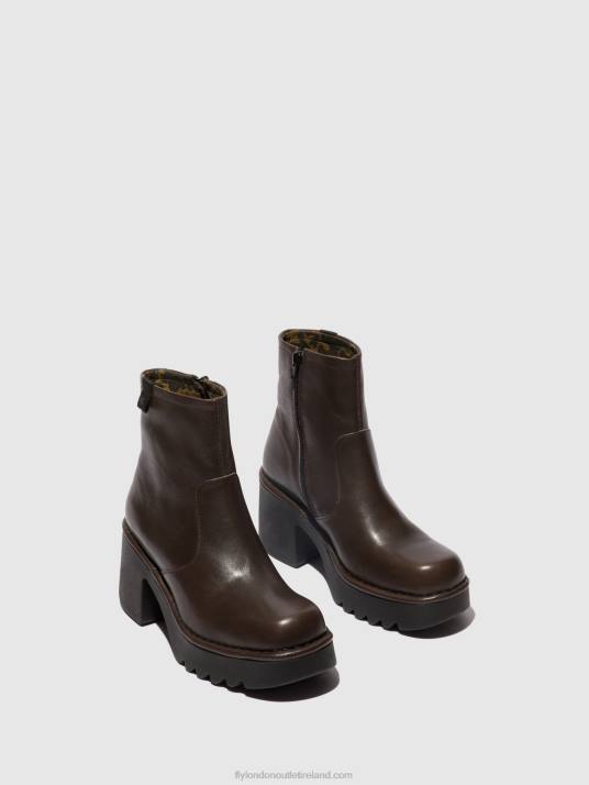 Zip Up Ankle Boots MOGE250 Women V00W52 DK.TAUPE Fly London