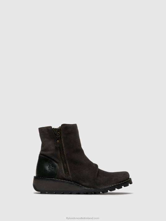 Zip Up Ankle Boots MON944 DIESEL Women V00W271 Gray Fly London