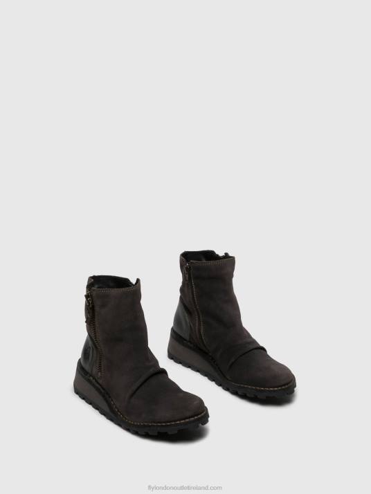Zip Up Ankle Boots MON944 DIESEL Women V00W271 Gray Fly London