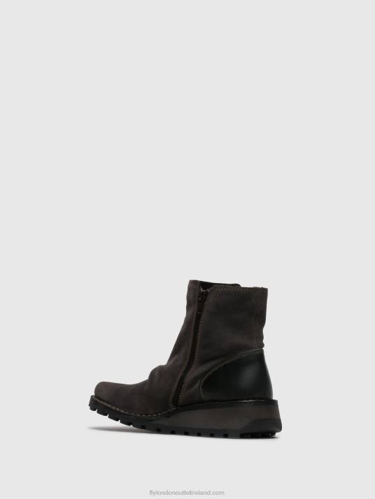 Zip Up Ankle Boots MON944 DIESEL Women V00W271 Gray Fly London