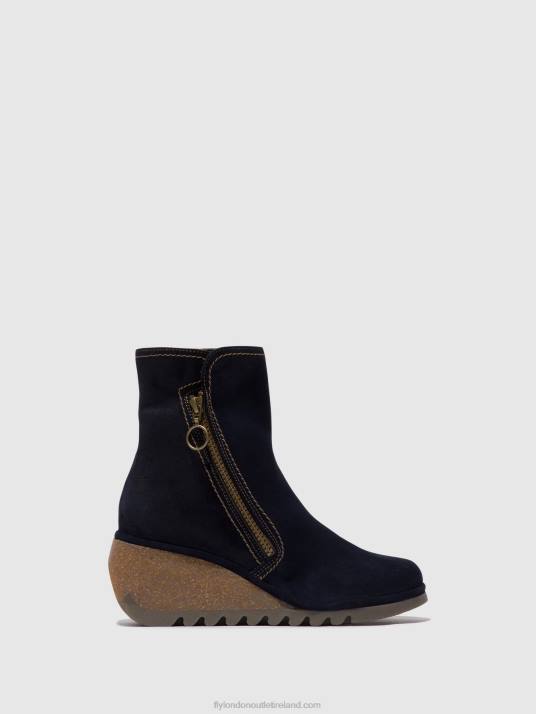 Zip Up Ankle Boots NELA407 Women V00W47 NAVY Fly London