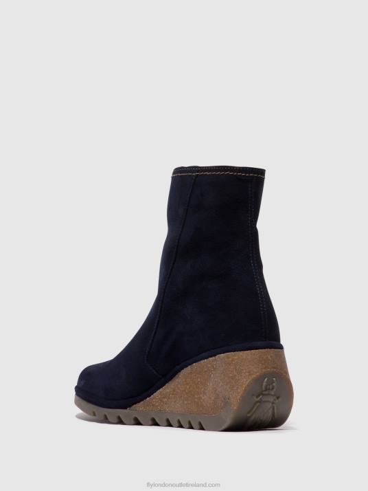 Zip Up Ankle Boots NELA407 Women V00W47 NAVY Fly London