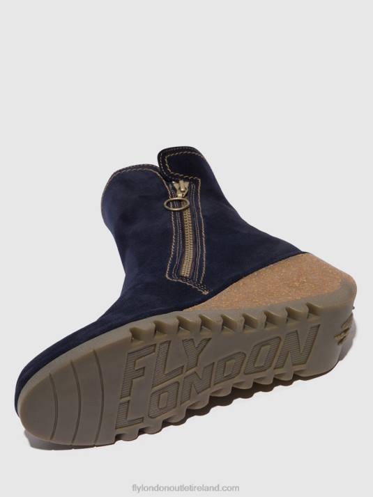 Zip Up Ankle Boots NELA407 Women V00W47 NAVY Fly London