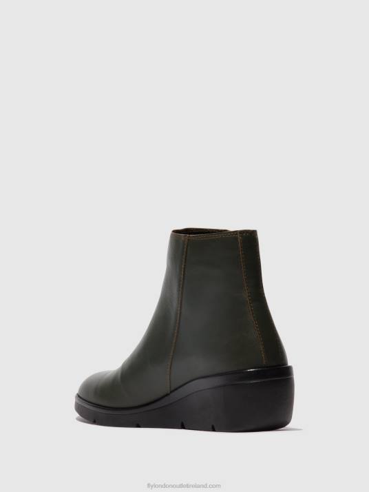 Zip Up Ankle Boots NULA550 Women V00W43 DARK GREEN Fly London