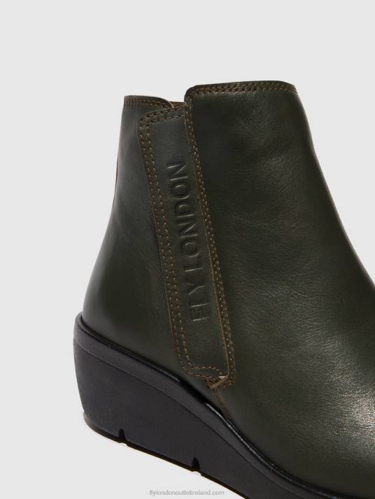 Zip Up Ankle Boots NULA550 Women V00W43 DARK GREEN Fly London