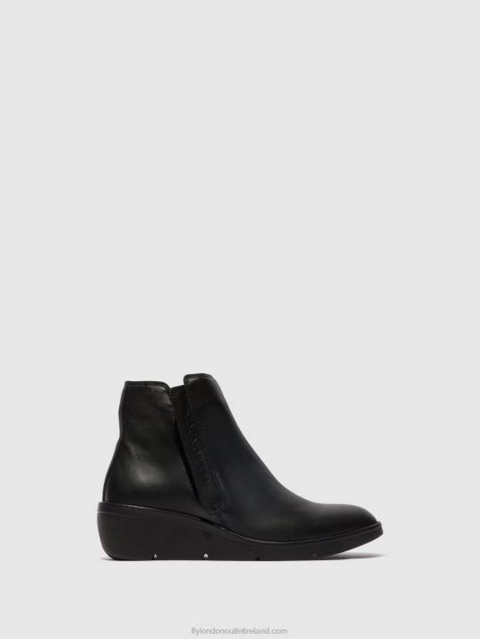 Zip Up Ankle Boots NULA550 Women V00W48 BLACK Fly London