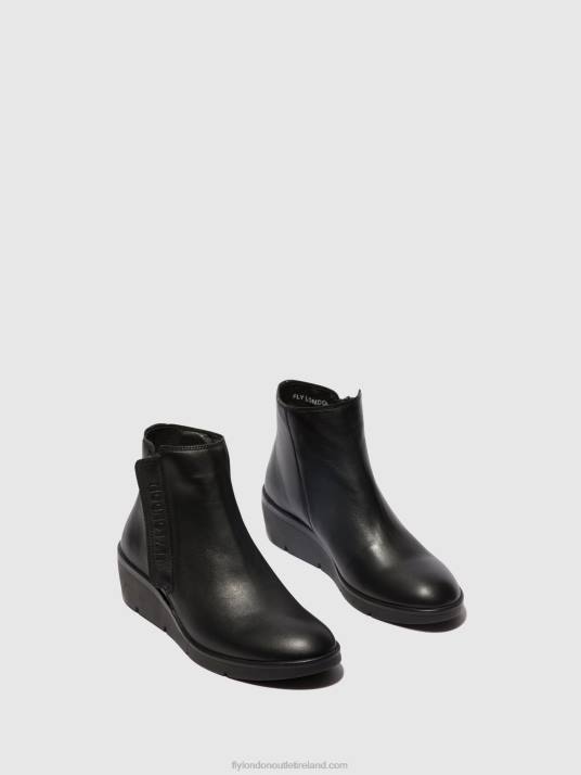 Zip Up Ankle Boots NULA550 Women V00W48 BLACK Fly London