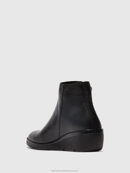 Zip Up Ankle Boots NULA550 Women V00W48 BLACK Fly London
