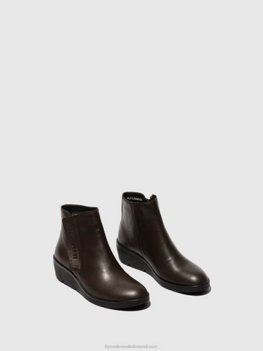 Zip Up Ankle Boots NULA550 Women V00W49 BROWN Fly London