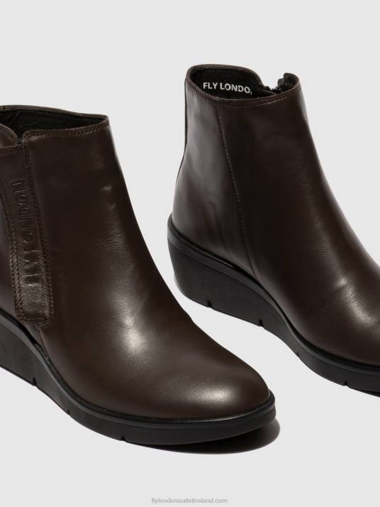 Zip Up Ankle Boots NULA550 Women V00W49 BROWN Fly London