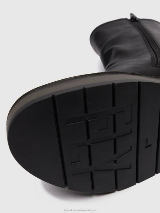 Zip Up Ankle Boots RENO053 Women V00W253 RUG BLACK Fly London