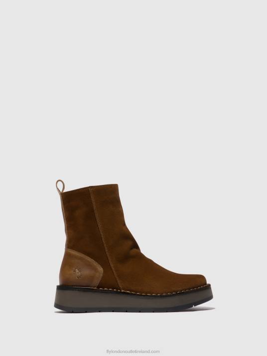 Zip Up Ankle Boots RENO053 Women V00W44 CAMEL Fly London