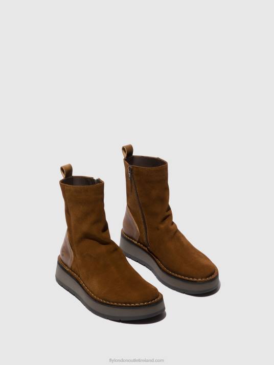 Zip Up Ankle Boots RENO053 Women V00W44 CAMEL Fly London