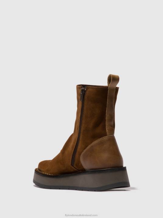 Zip Up Ankle Boots RENO053 Women V00W44 CAMEL Fly London