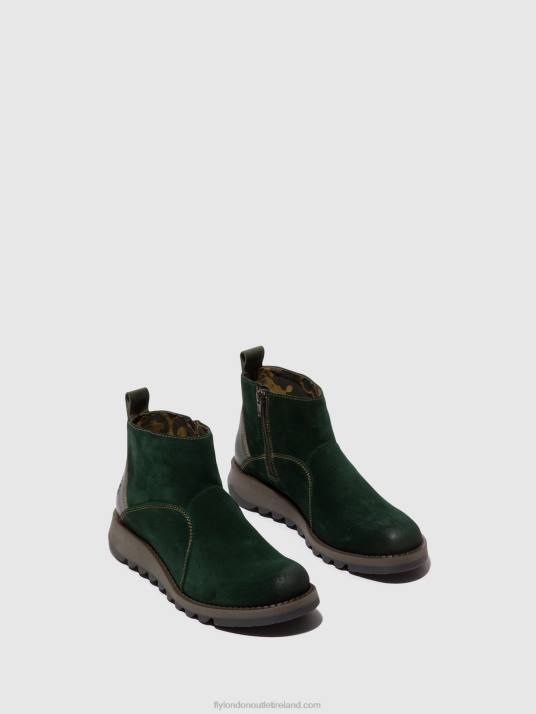 Zip Up Ankle Boots SELY918 Women V00W22 FOREST GREEN/DIESEL Fly London