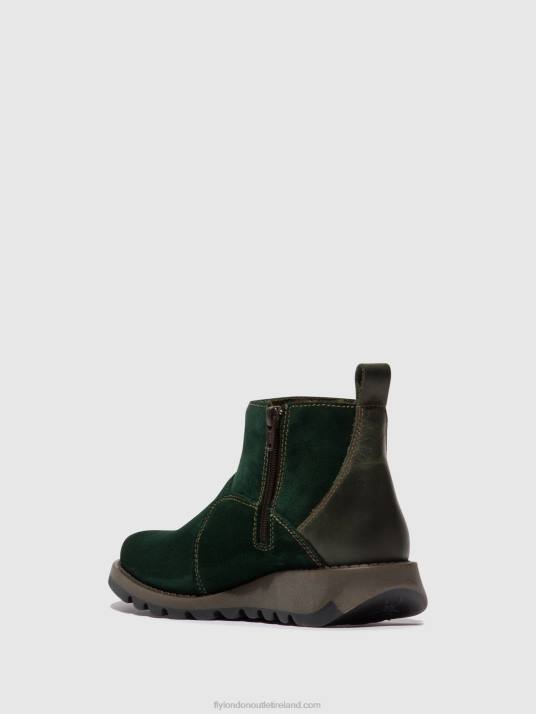 Zip Up Ankle Boots SELY918 Women V00W22 FOREST GREEN/DIESEL Fly London