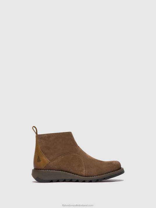 Zip Up Ankle Boots SELY918 Women V00W37 TAUPE/CAMEL Fly London