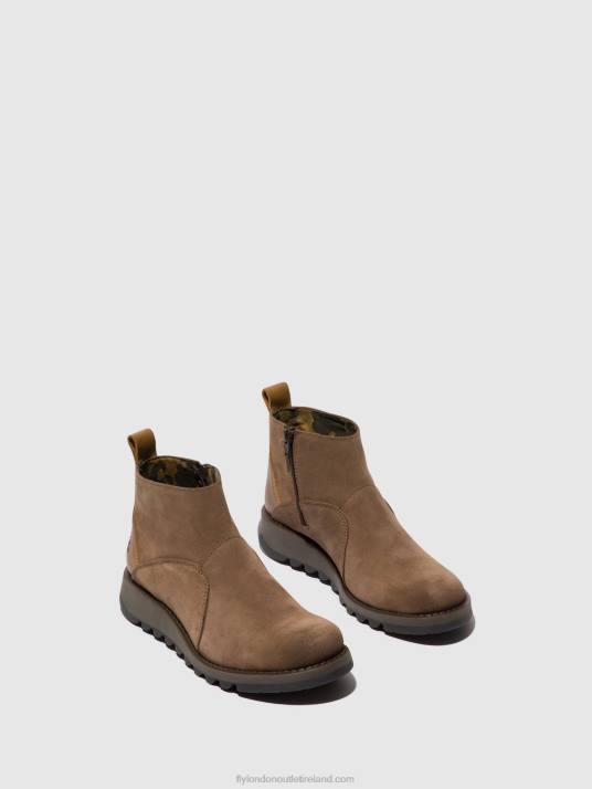 Zip Up Ankle Boots SELY918 Women V00W37 TAUPE/CAMEL Fly London