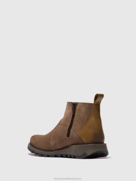Zip Up Ankle Boots SELY918 Women V00W37 TAUPE/CAMEL Fly London