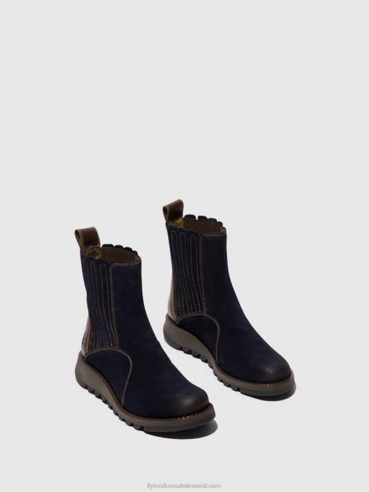 Zip Up Ankle Boots SUZY899 Women V00W41 NAVY/DK. BROWN Fly London