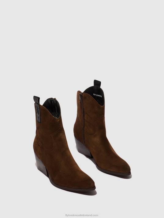 Zip Up Ankle Boots TABB905 Women V00W33 CHOCOLATE Fly London
