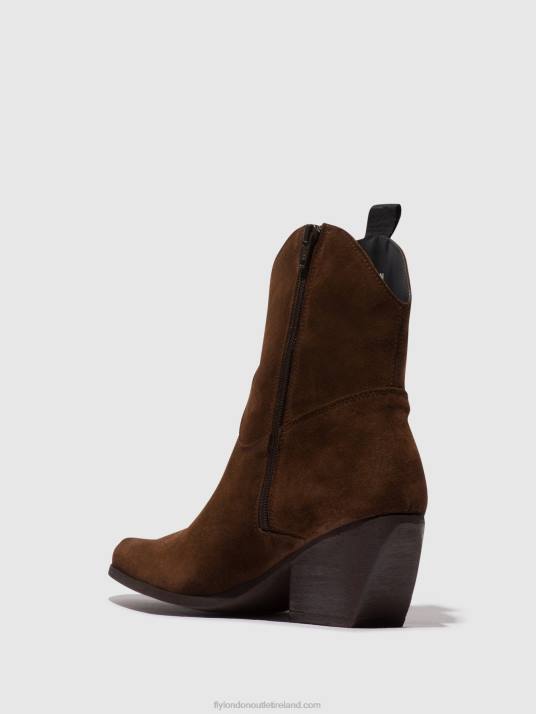 Zip Up Ankle Boots TABB905 Women V00W33 CHOCOLATE Fly London