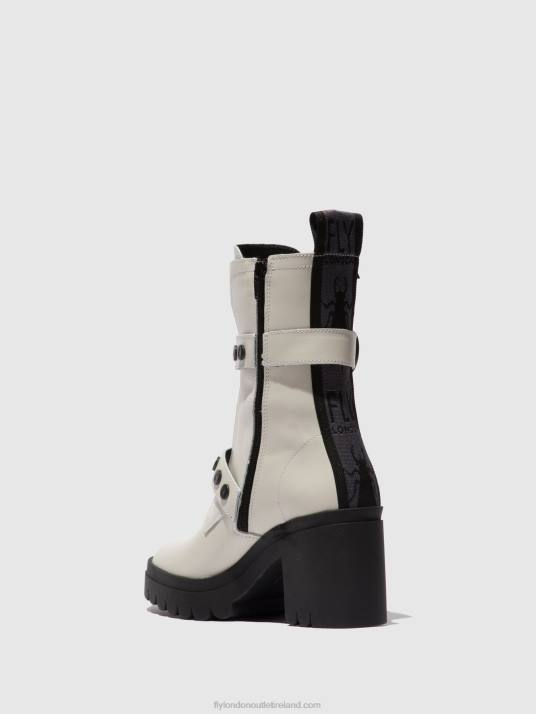 Zip Up Ankle Boots TAMA888 Women V00W161 NAUSICA OFFWHITE Fly London