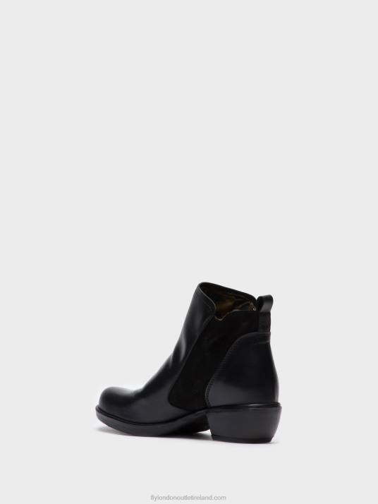 Zip Up Ankle Boots Women V00W15 MELI BLACK Fly London