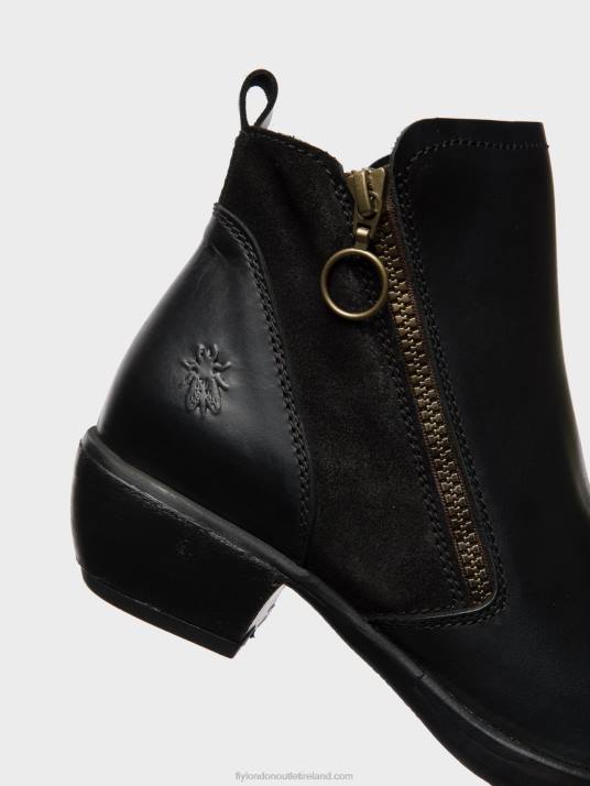 Zip Up Ankle Boots Women V00W15 MELI BLACK Fly London