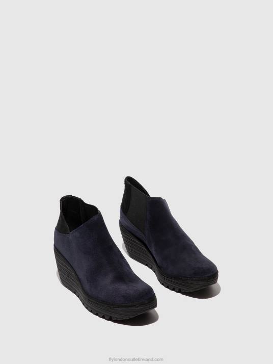 Zip Up Ankle Boots YEGO400 Women V00W27 NAVY/BLACK Fly London