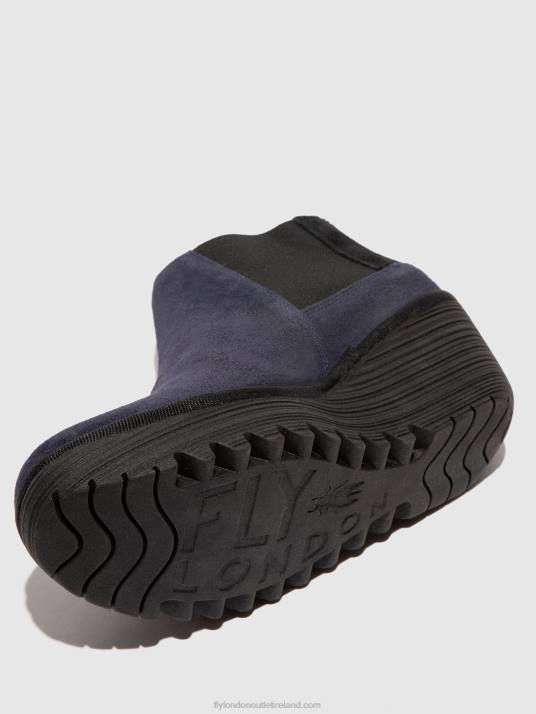 Zip Up Ankle Boots YEGO400 Women V00W27 NAVY/BLACK Fly London