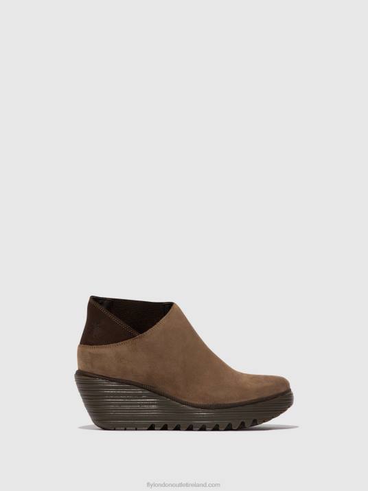Zip Up Ankle Boots YEGO400 Women V00W28 TAUPE/EXPRESSO Fly London