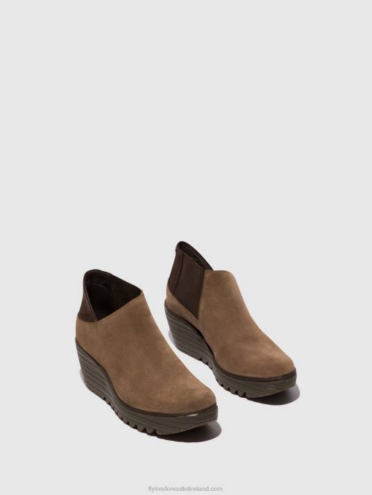 Zip Up Ankle Boots YEGO400 Women V00W28 TAUPE/EXPRESSO Fly London