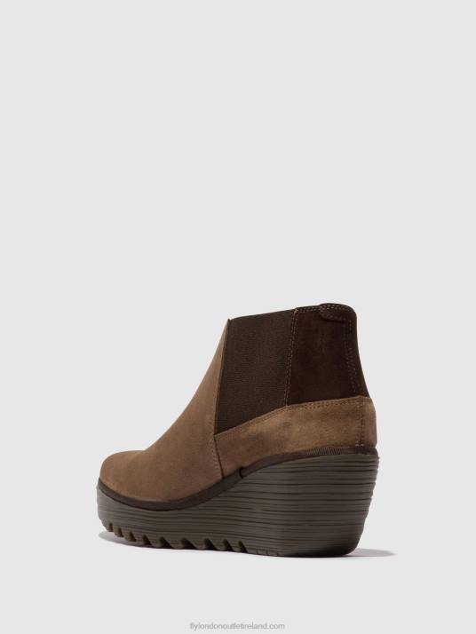 Zip Up Ankle Boots YEGO400 Women V00W28 TAUPE/EXPRESSO Fly London