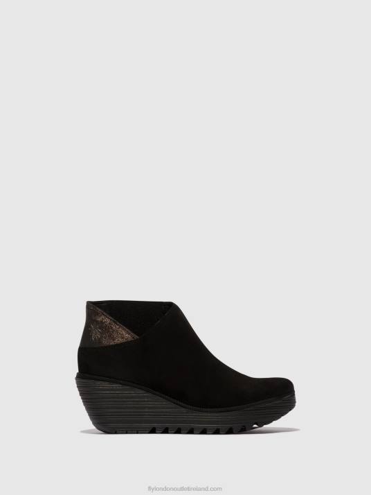 Zip Up Ankle Boots YEGO400 Women V00W35 BLACK/GRAPHITE Fly London
